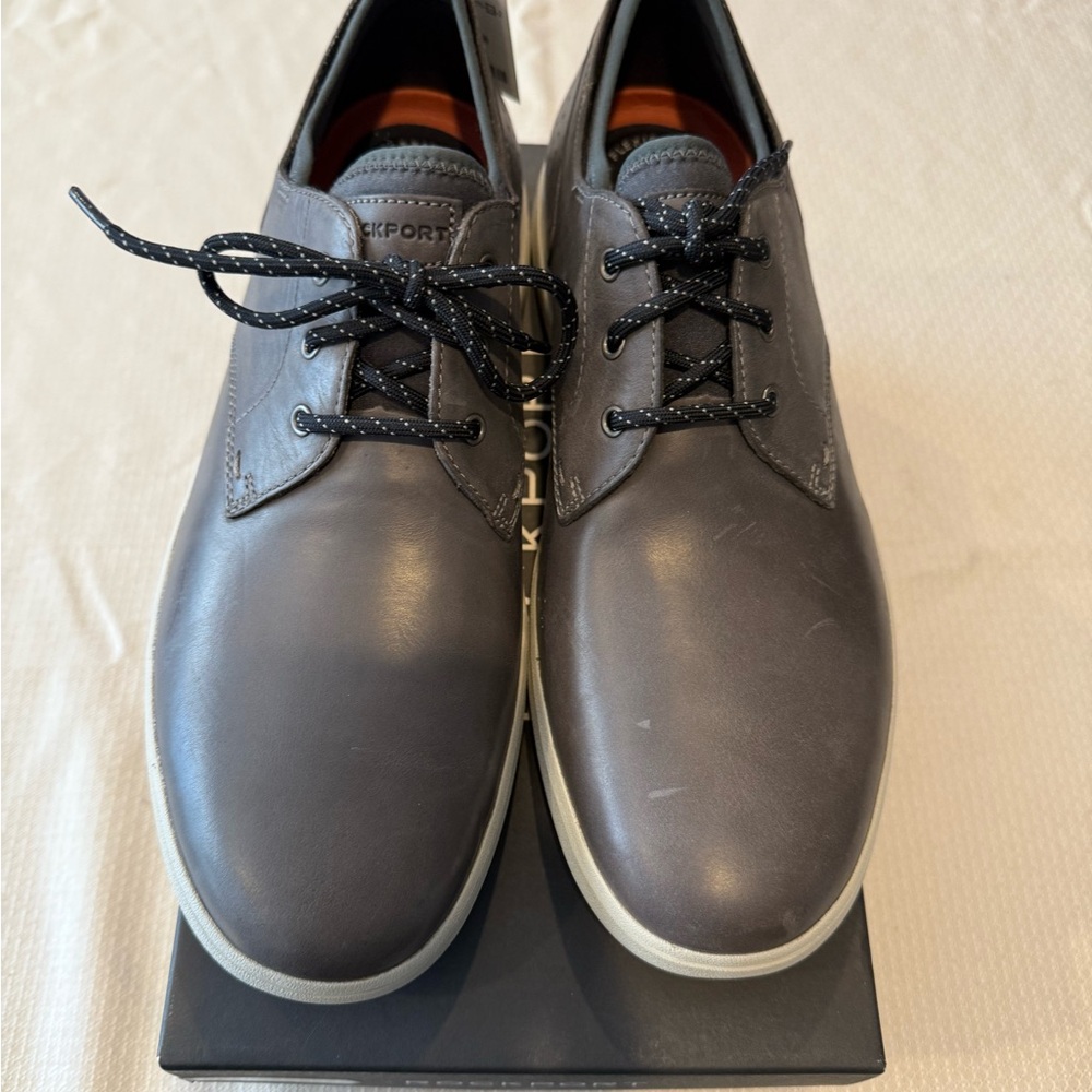 Rockport Men's Charcoal Leather Oxfords